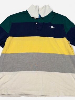 Vintage Prince Striped tennis 🎾 Polo - Green/Navy/Yellow/Gray/White